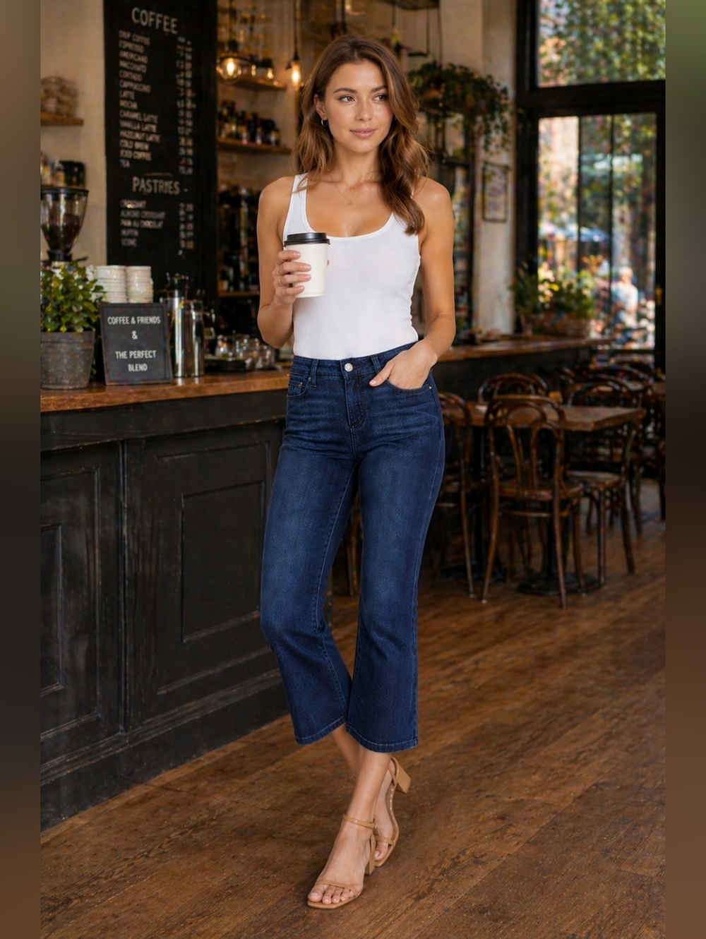 Paige Skyline Boot Crop Jeans Dark Wash Capri Flare 29